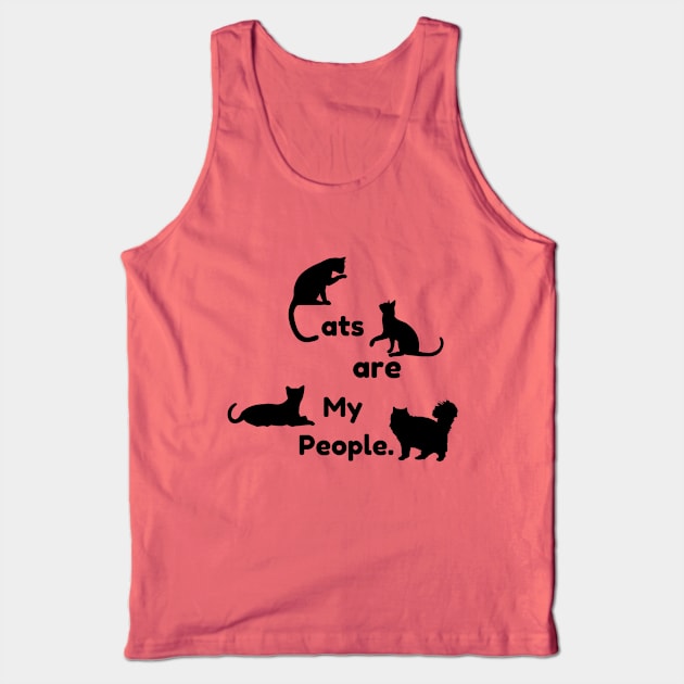 Cats are my People (black print) light green Tank Top by artbleed